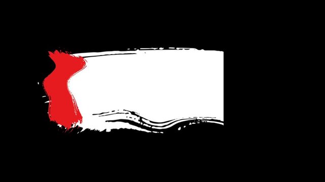 Red and White Paint Brush Stroke Reveal Transition Animated Background Intro and Opener Video Template