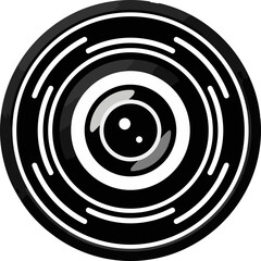 Naklejka premium Camera Lens Icon with Concentric Circles Symbolizing Focus, Photography, Media, Design, Art
