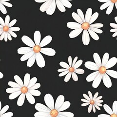 Fototapeta premium Soft Pastel Daisy Wildflower Seamless Texture For Textile Design