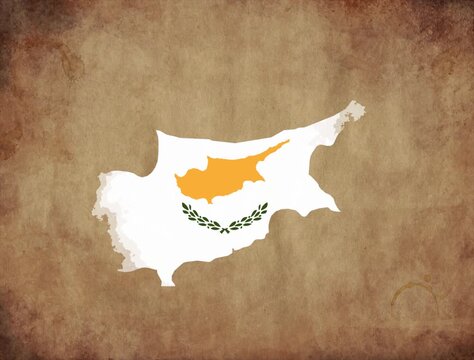 Cyprus map with the flag animation paper video 4K