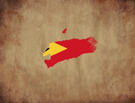 East Timor map with the flag animation paper video 4K