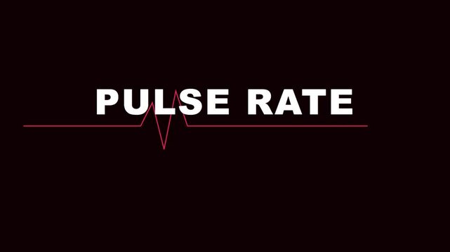Pulse rate medical heartbeat monitor animation with red ekg line on 4k black background