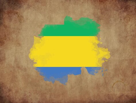 Gabon map with the flag animation paper video 4K