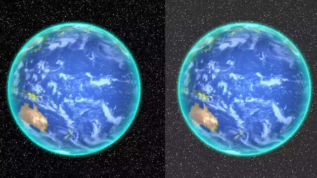 "Realistic rotating Earth globe background animation with dark star background, no text, no logo, no watermark."