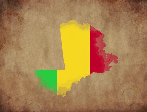 Mali map with the flag animation paper video 4K