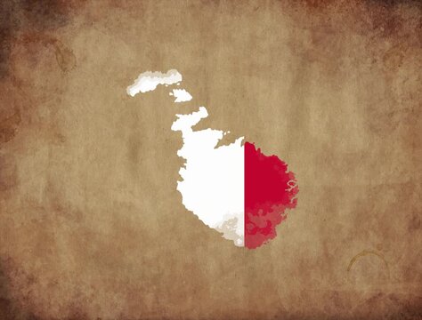 Malta map with the flag animation paper video 4K
