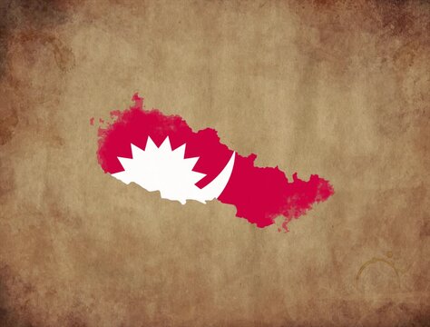 Nipal map with the flag animation paper video 4K