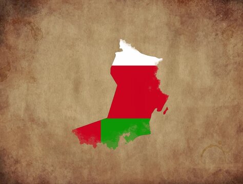 Oman map with the flag animation paper video 4K