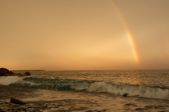 Voltri sunset beach sea