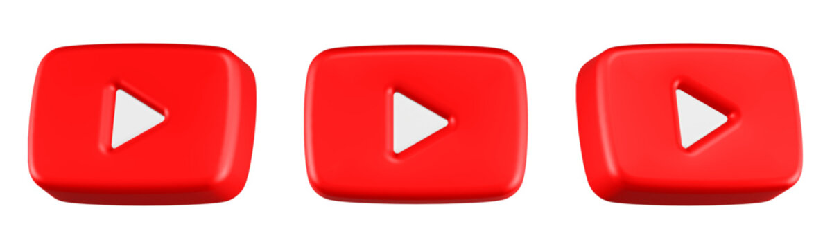 YouTube icon 3d rendering