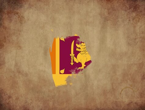 Sri lanka map with the flag animation paper video 4K