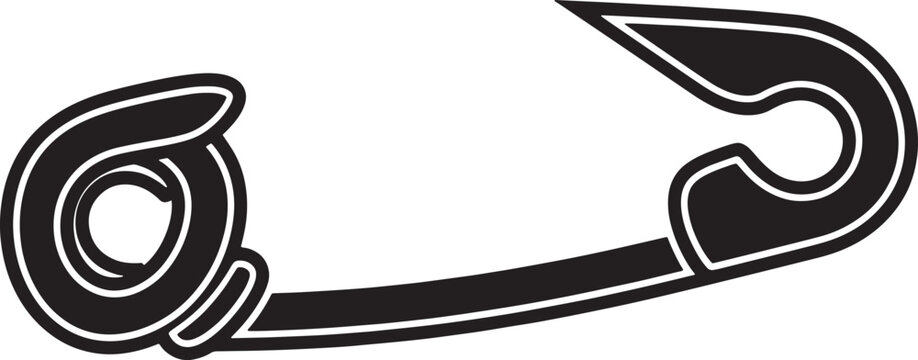 Black closed safety pin silhouette icon