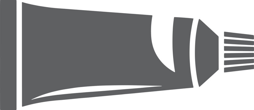 Dark silhouette icon of a squeeze tube