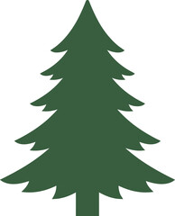 Obraz premium Fir tree silhouette against a white background simple graphic design