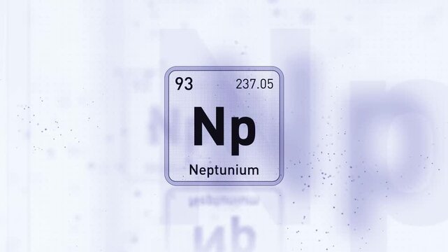 Periodic Table Element Neptunium Np Animation. Modern and Minimal Design.