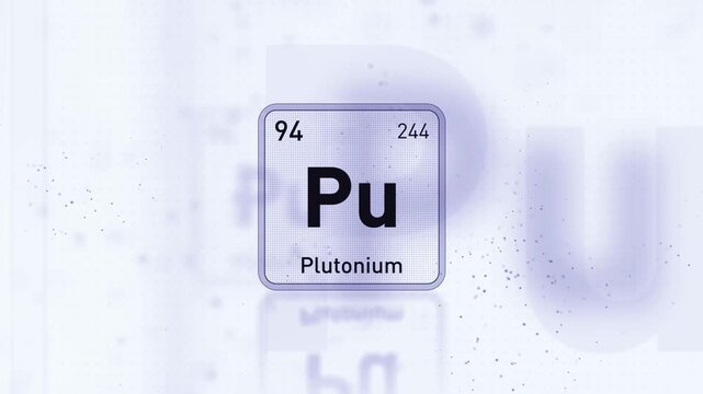 Periodic Table Element Plutonium Pu Animation. Modern and Minimal Design.