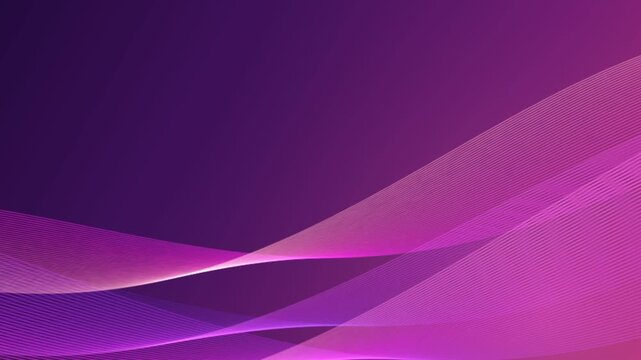 Abstract purple wave motion background featuring elegant flowing lines with glowing gradients in a seamless loop animation.