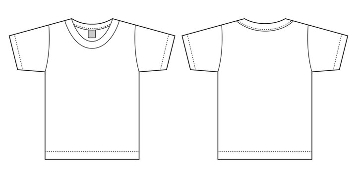 T-shirt technical template vector illustration. Blank tshirt design mockup and illustration.