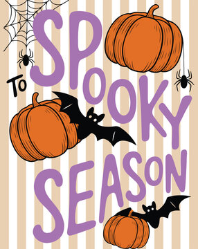  Spooky Season Pumpkin Purple Typography Clipart