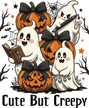 Halloween Pumpkin Ghost  Clipart
