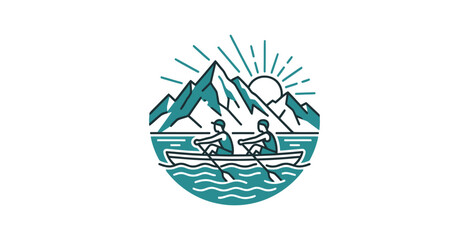 Rowing Team Mountain Badge Design © winih