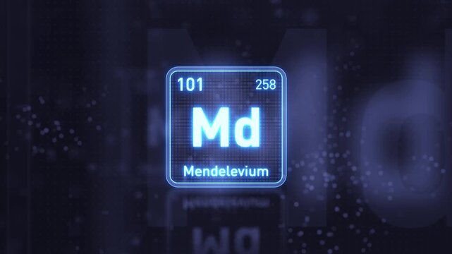 Periodic Table Element Mendelevium Md Animation. Modern and Minimal Design.