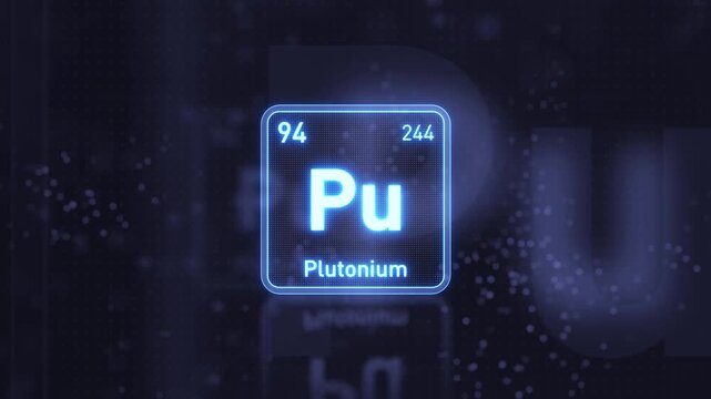 Periodic Table Element Plutonium Pu Animation. Modern and Minimal Design.