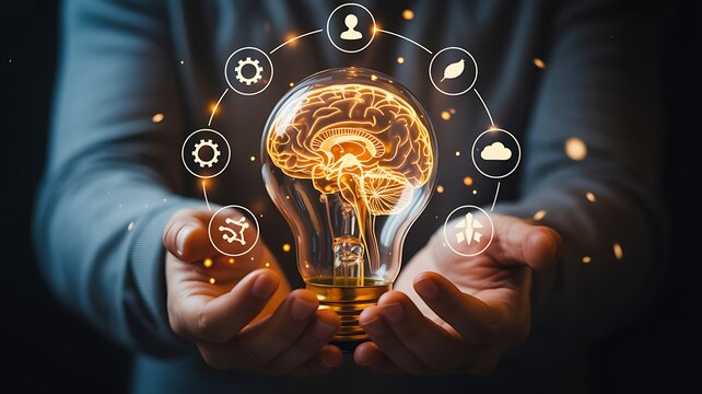Artificial intelligence innovation and digital business transformation concept