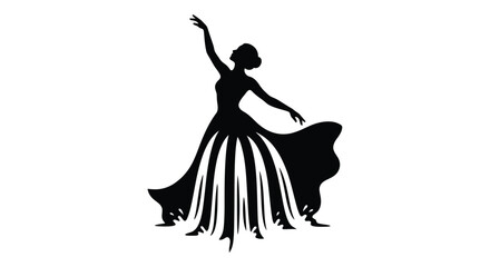 Ballerina silhouette against a white background elegant dance figure © RaufinIslam