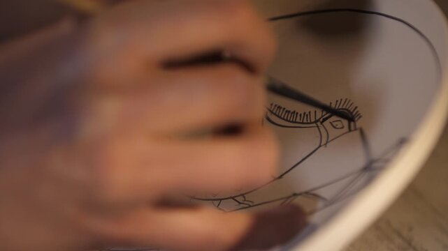 Clay Shaping with Hands, Close Up of Potter Working Process on Spinning Pottery Wheel, Traditional Ceramic Craftsmanship and Handmade Pot Creation in Artisan Workshop, Pottery.