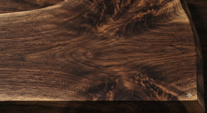 Rich dark walnut wood grain texture background with natural organic patterns and solid wood slab	자연스러운 유기적 패턴과 원목 슬랩이 돋보이는 풍부하고 어두운 월넛 목재 결 텍스처 배경