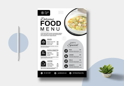 Food Menu Card Template Layout
