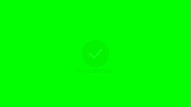 Modern Slide to Confirm Payment Interface Animation with Successful Payment Sent Message on Green Screen