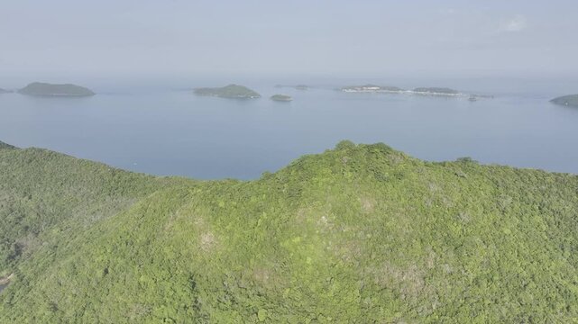 Aerial view of Nam Du Island, Kien Hai, An Giang, Vietnam. Scenic tropical landscape featuring turquoise sea, pristine beaches, coastal rock formations, and lush green islands.