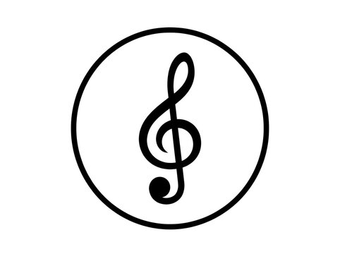 Black music note icon on a white background simple musical symbol design.