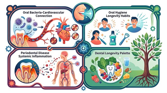 Infographic showing dental health and systemic disease connection