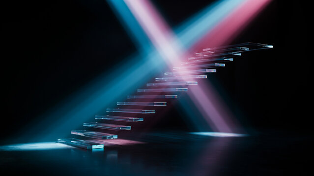 Pink blue gradient background with neon led light
