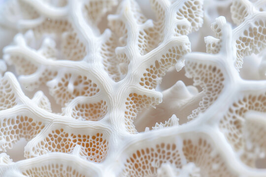 Intricate white marine coral texture natural background
