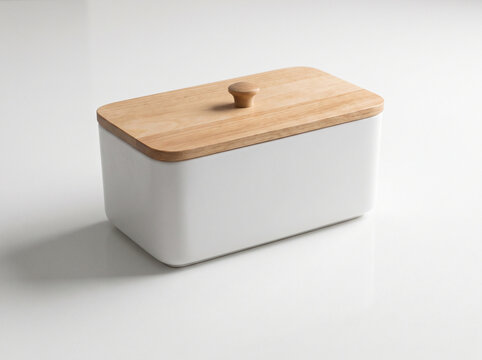wooden box isolated on white