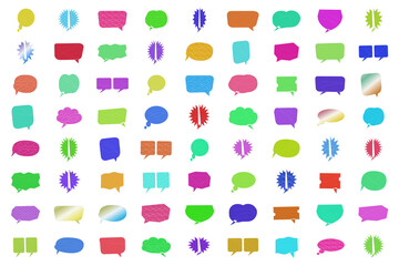 Fototapeta premium Colorful set of flat icons with geometric shapes and objects isolated on transparent background