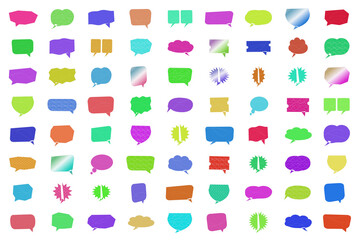 Fototapeta premium Colorful set of flat icons with geometric shapes and objects isolated on transparent background