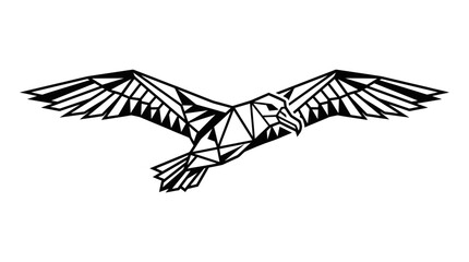 Fototapeta premium Geometric Eagle Flying Bird Origami Style Illustration