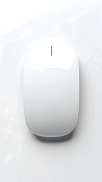 Sleek white wireless computer mouse isolated on white background.
