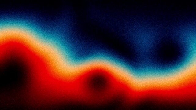 Vibrant VHS style colorful psychedelic grainy gradient color flow wave on black, music cover dance party poster design. Retro Colors. Flowing motion fluid animation. Grainy noise. Abstract neon shapes