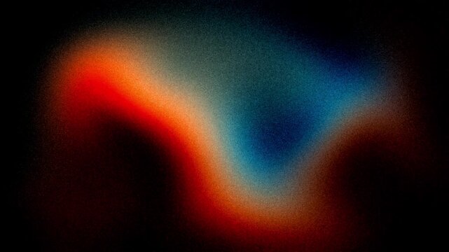 Vibrant VHS style colorful psychedelic grainy gradient color flow wave on black, music cover dance party poster design. Retro Colors. Flowing motion fluid animation. Grainy noise. Abstract neon shapes