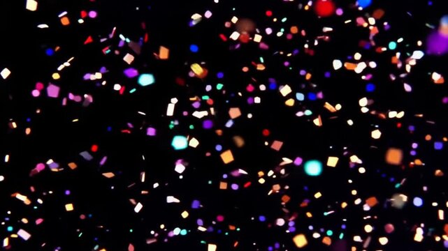 Abstract background with colorful falling glitter confetti