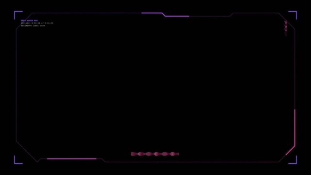 Futuristic Digital HUD Overlay with Animated Cyberpunk Frame Elements.