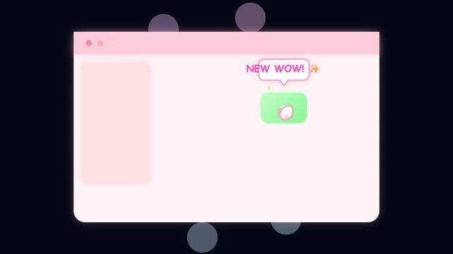 Abstract Digital Interface with New Wow Notification Pop Up Message