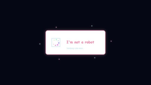 Captcha Verification I Am Not A Robot Box With Cute Aesthetic Design