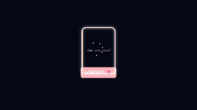 Cute minimalist digital door icon animation with pulsing heart symbol